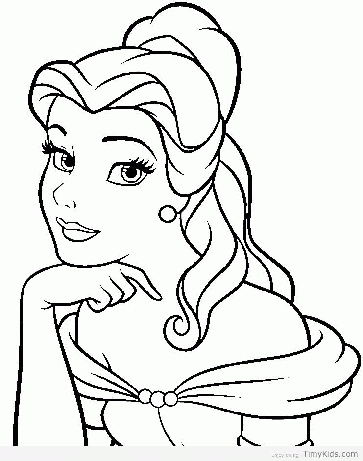princess belle coloring pages free