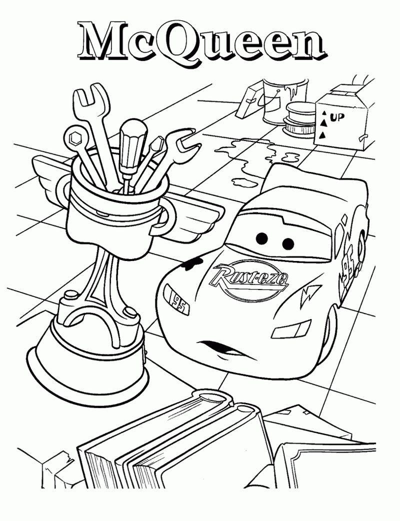 print free lightning mcqueen coloring pages