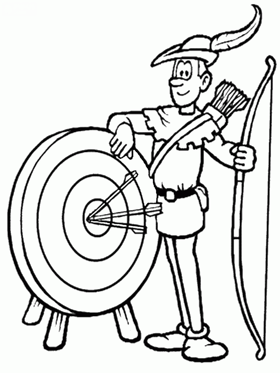 printable archery coloring pages