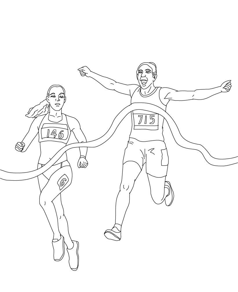 printable sprint running coloring pages