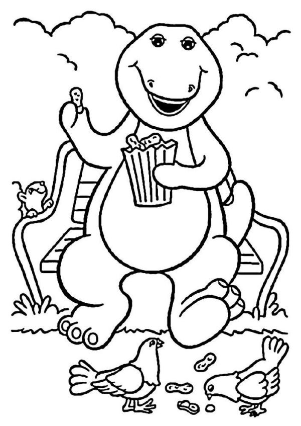 printable barney coloring pages for kids