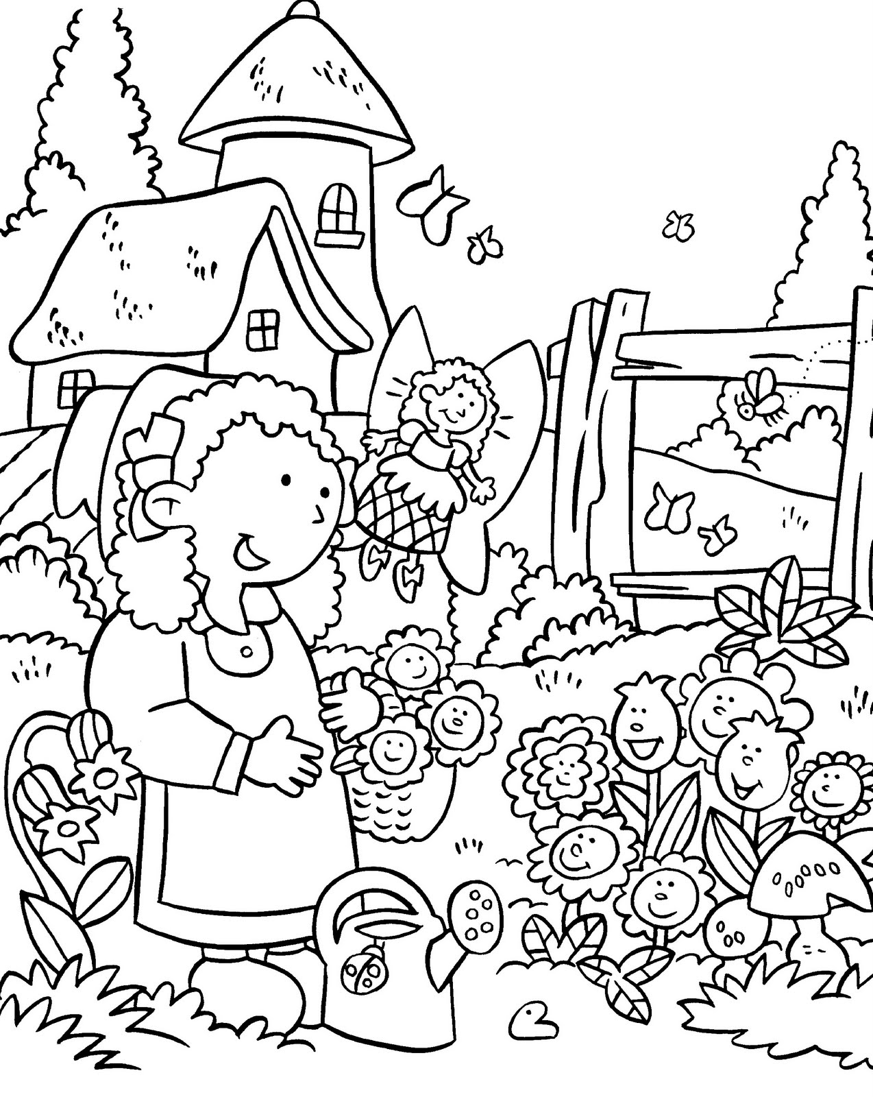 coloring pages garden