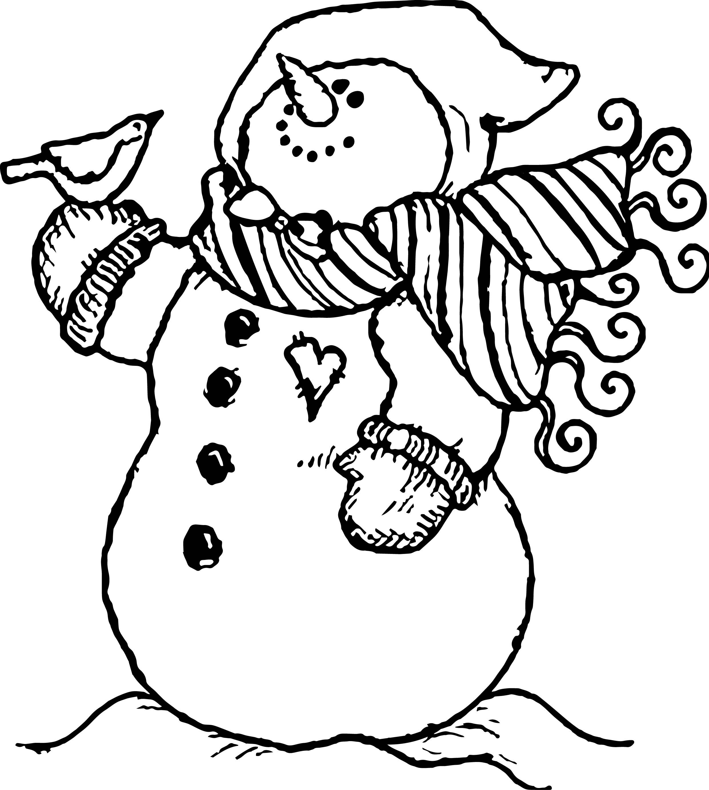 Cute Snowman Coloring Pages PDF Ideas For Toddlers - Coloringfolder.com