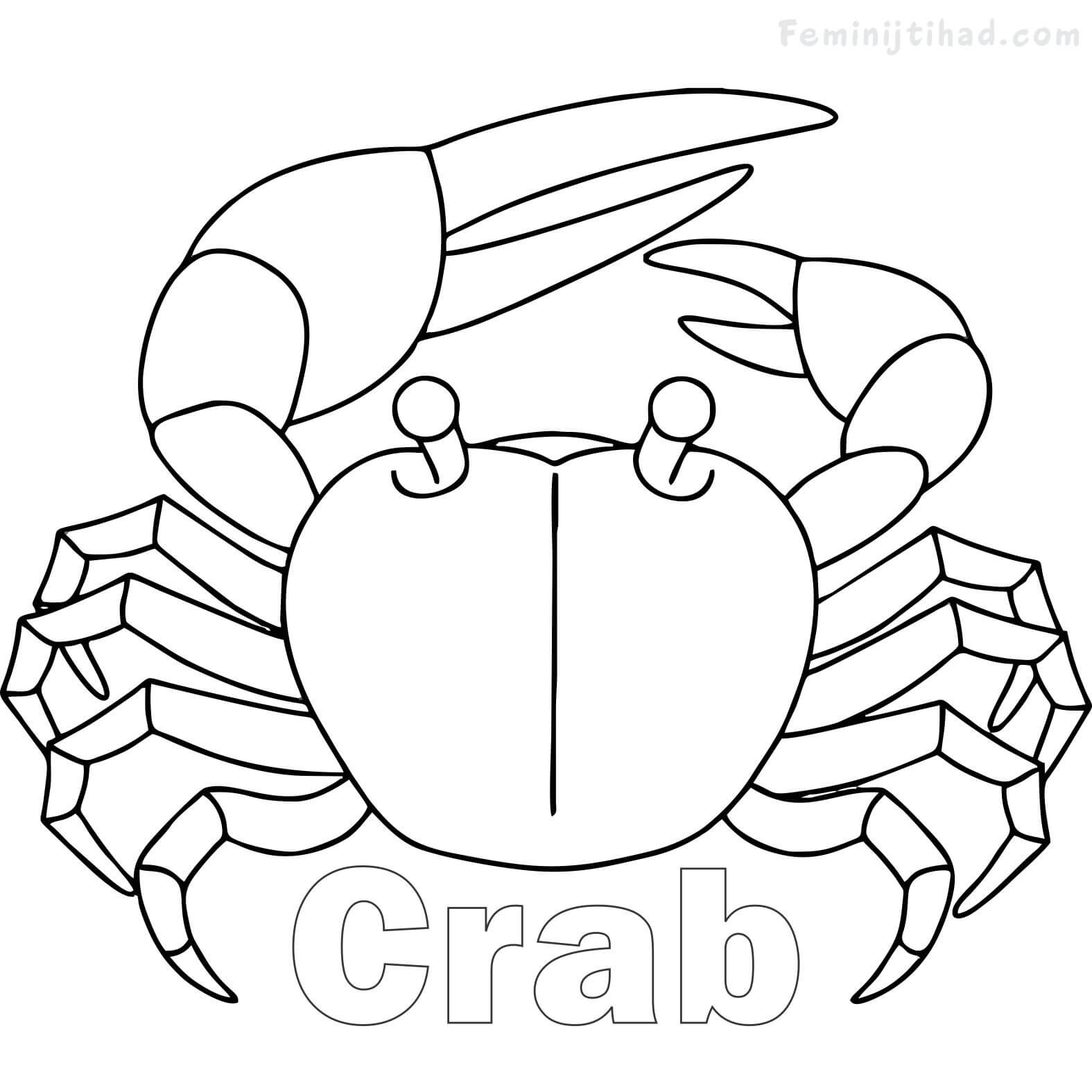 printable crab coloring page