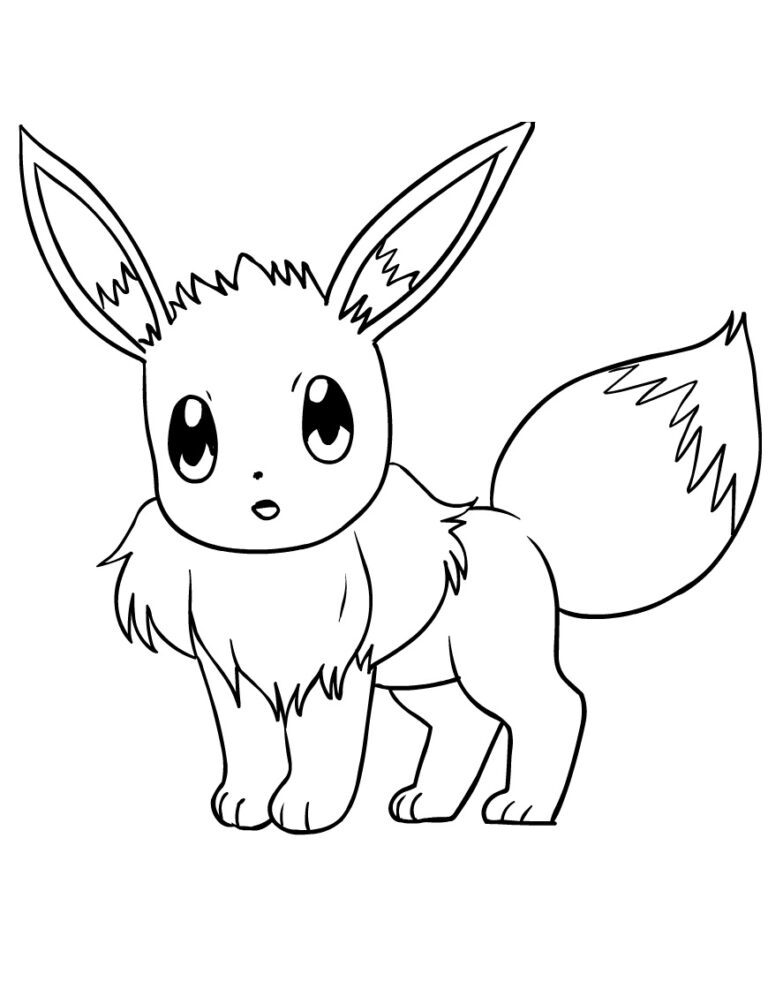 Printable Cute Eevee Coloring Pages Pdf - Coloringfolder.com