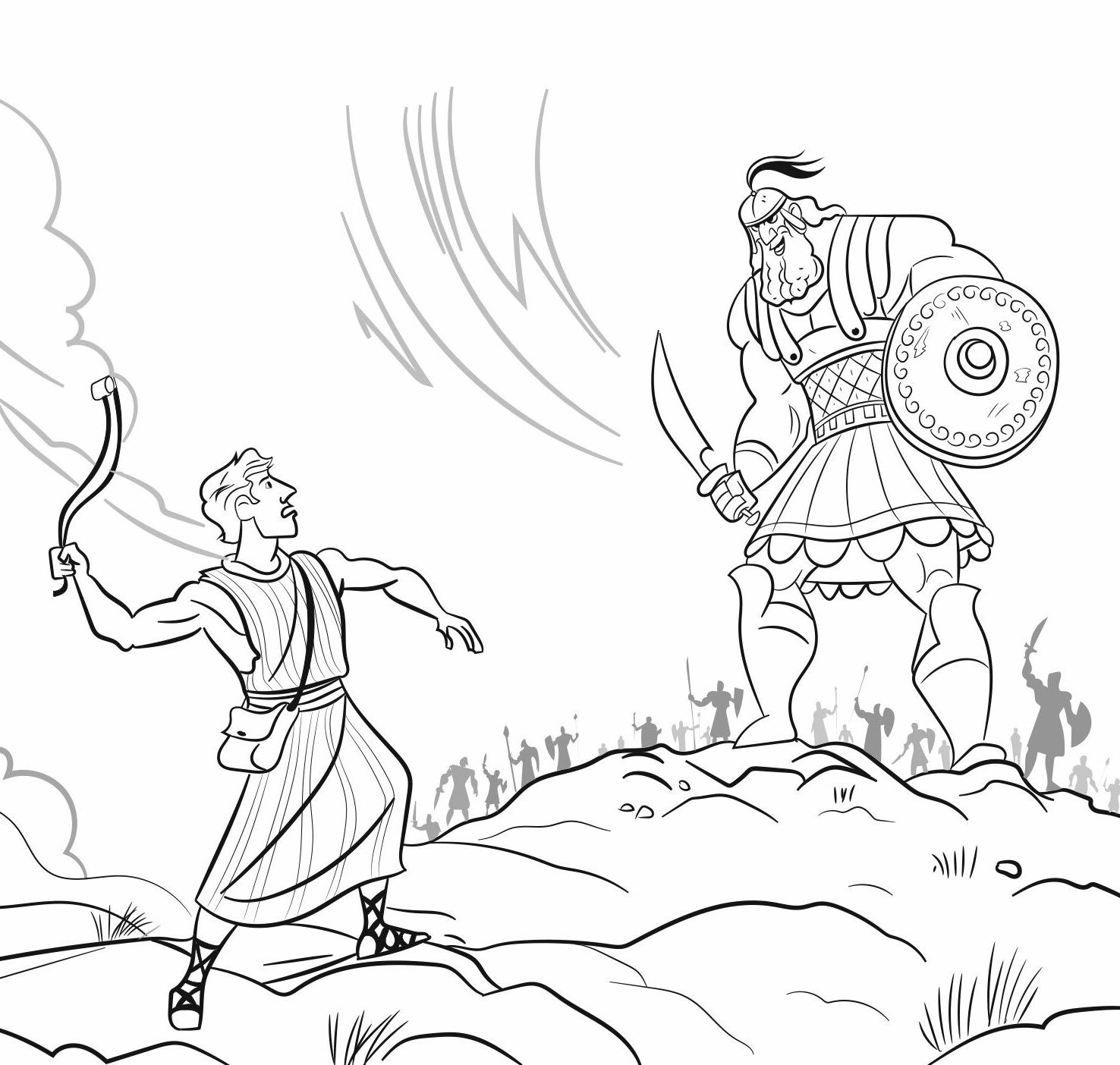 coloring pages for david and goliath