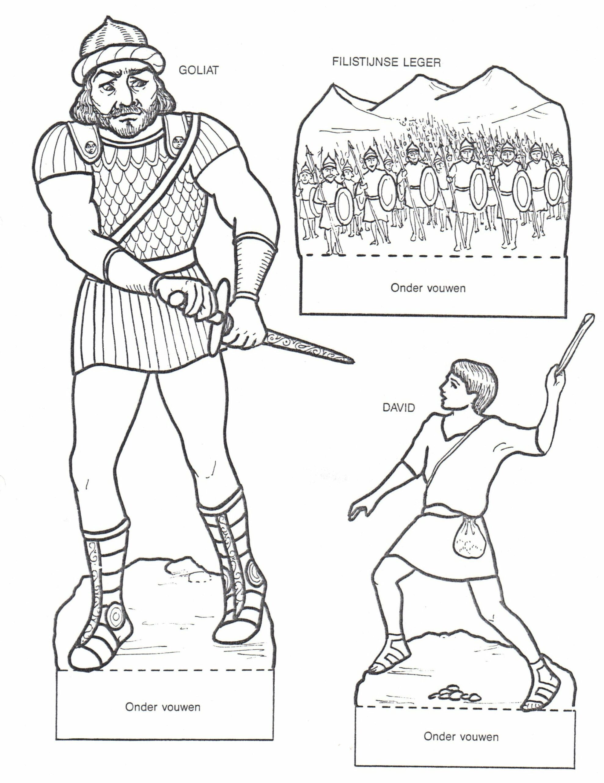 coloring pages of david and goliath