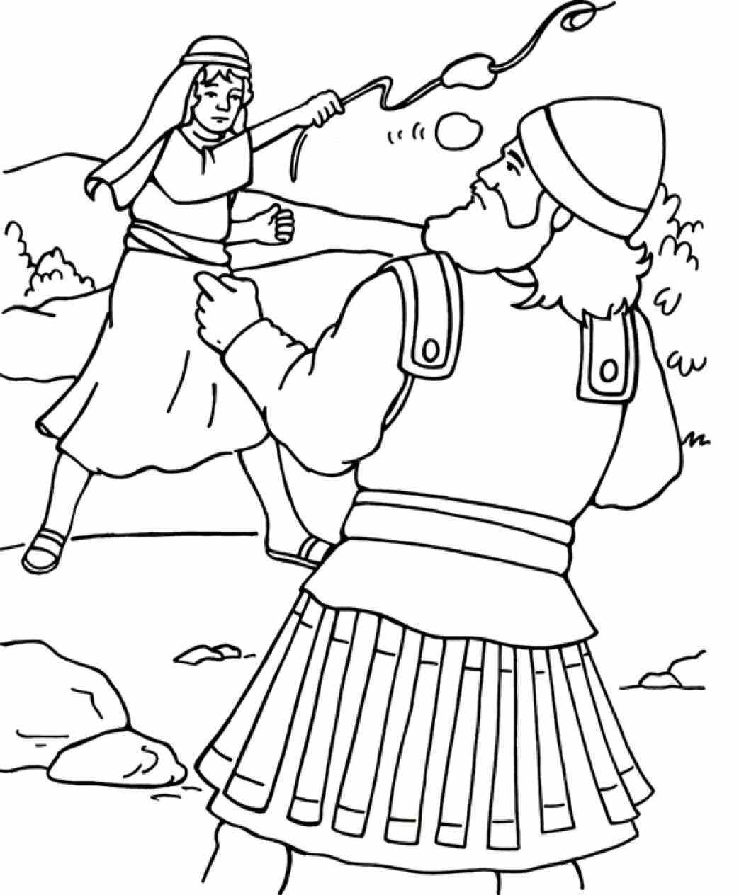 david and goliath bible story coloring pages