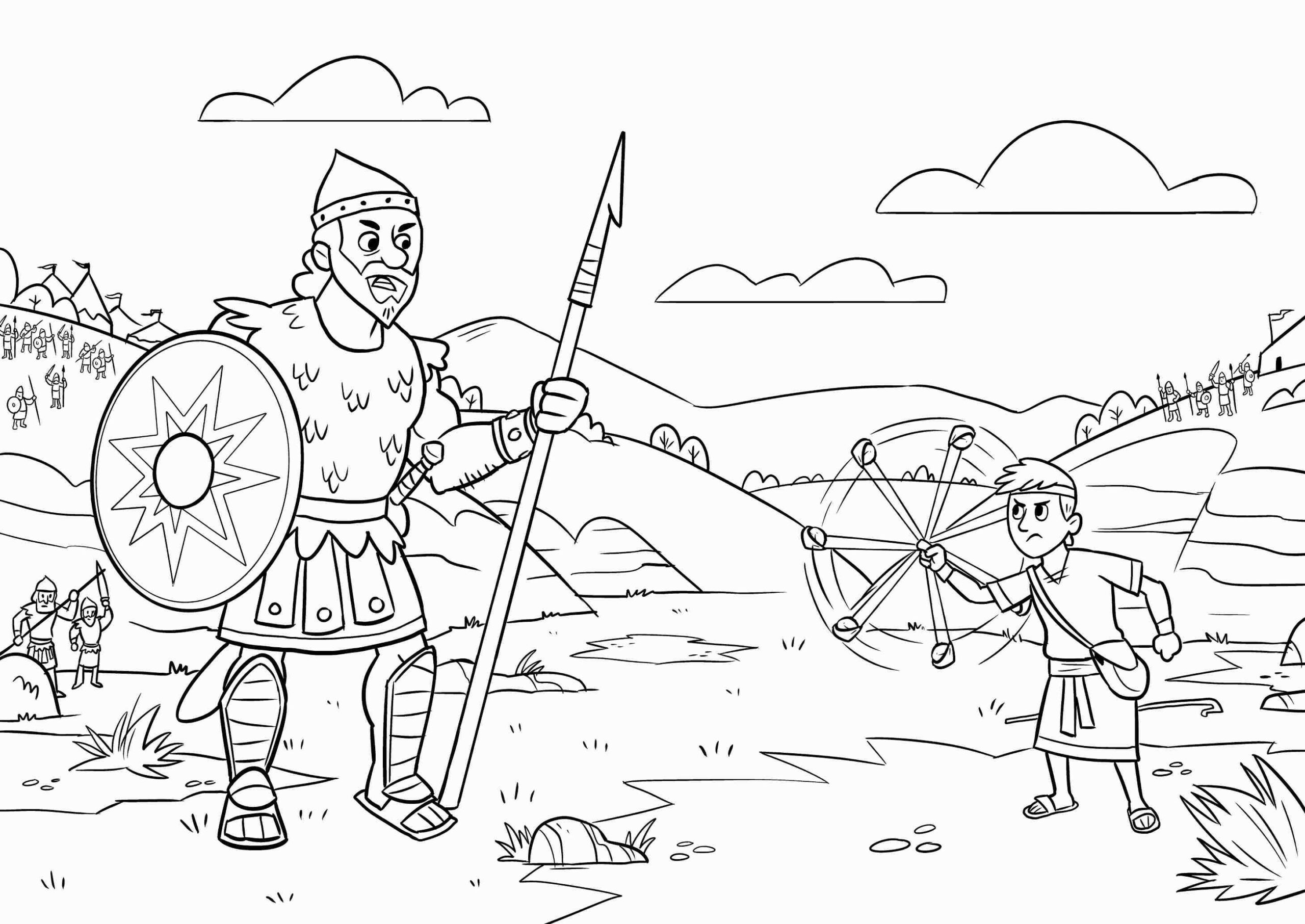 david and goliath coloring pages with story