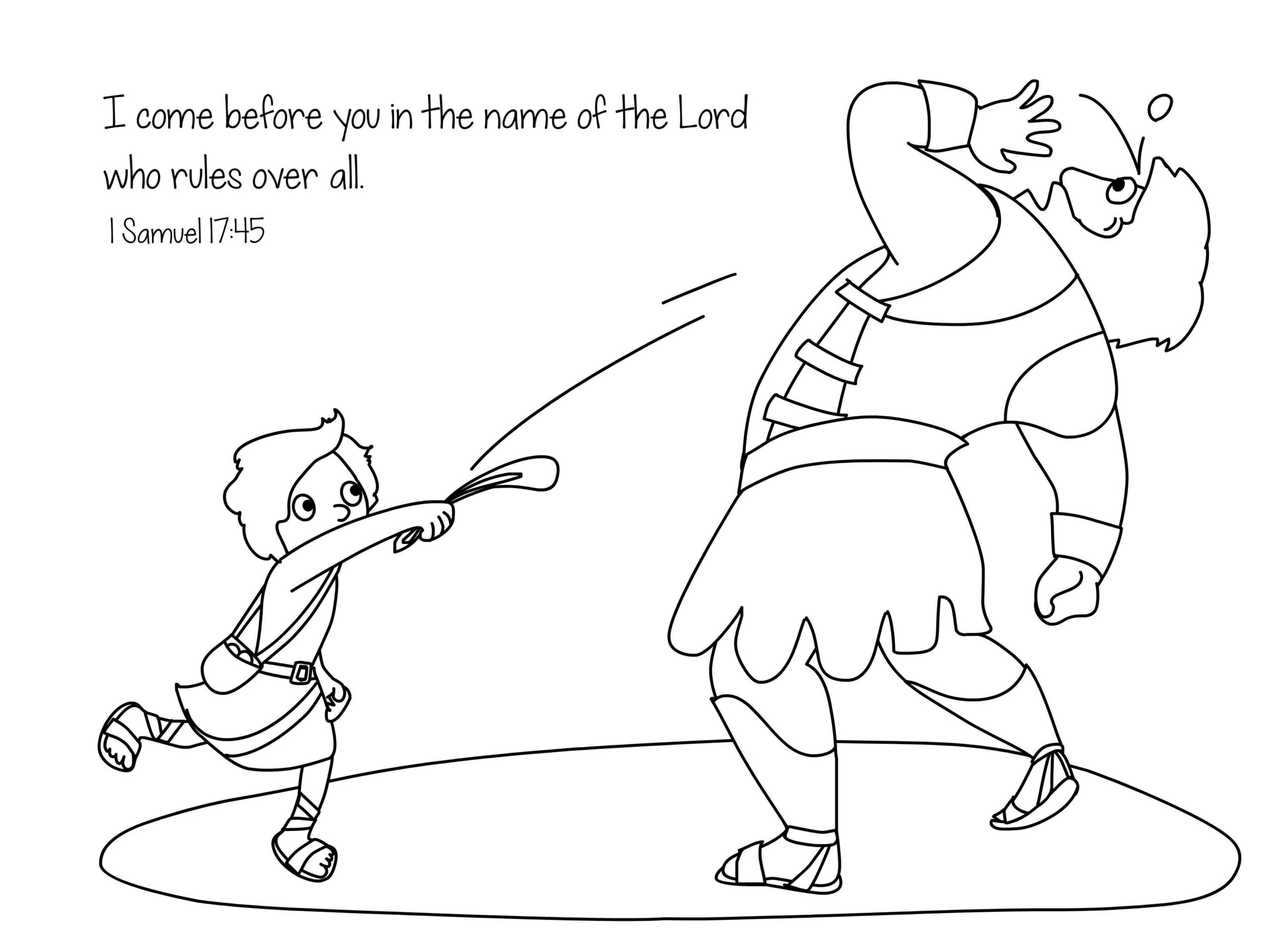 free printables bible coloring pages david and goliath