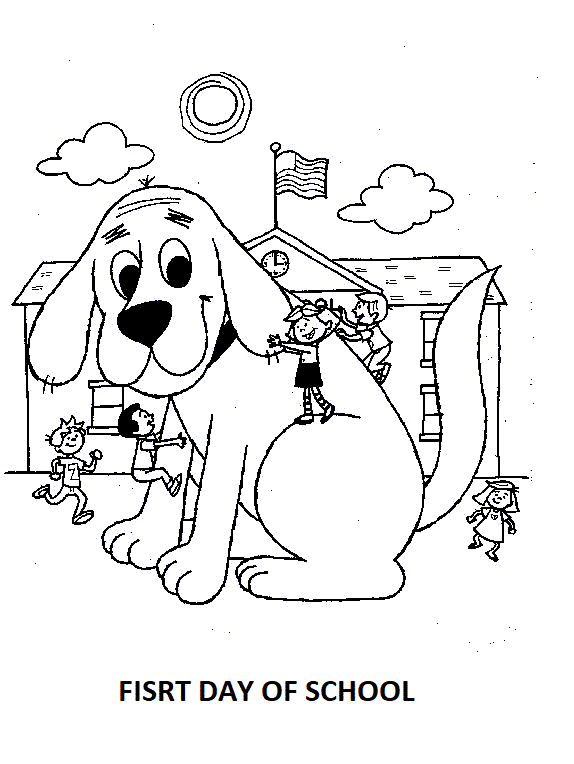 clifford first day of school coloring pages