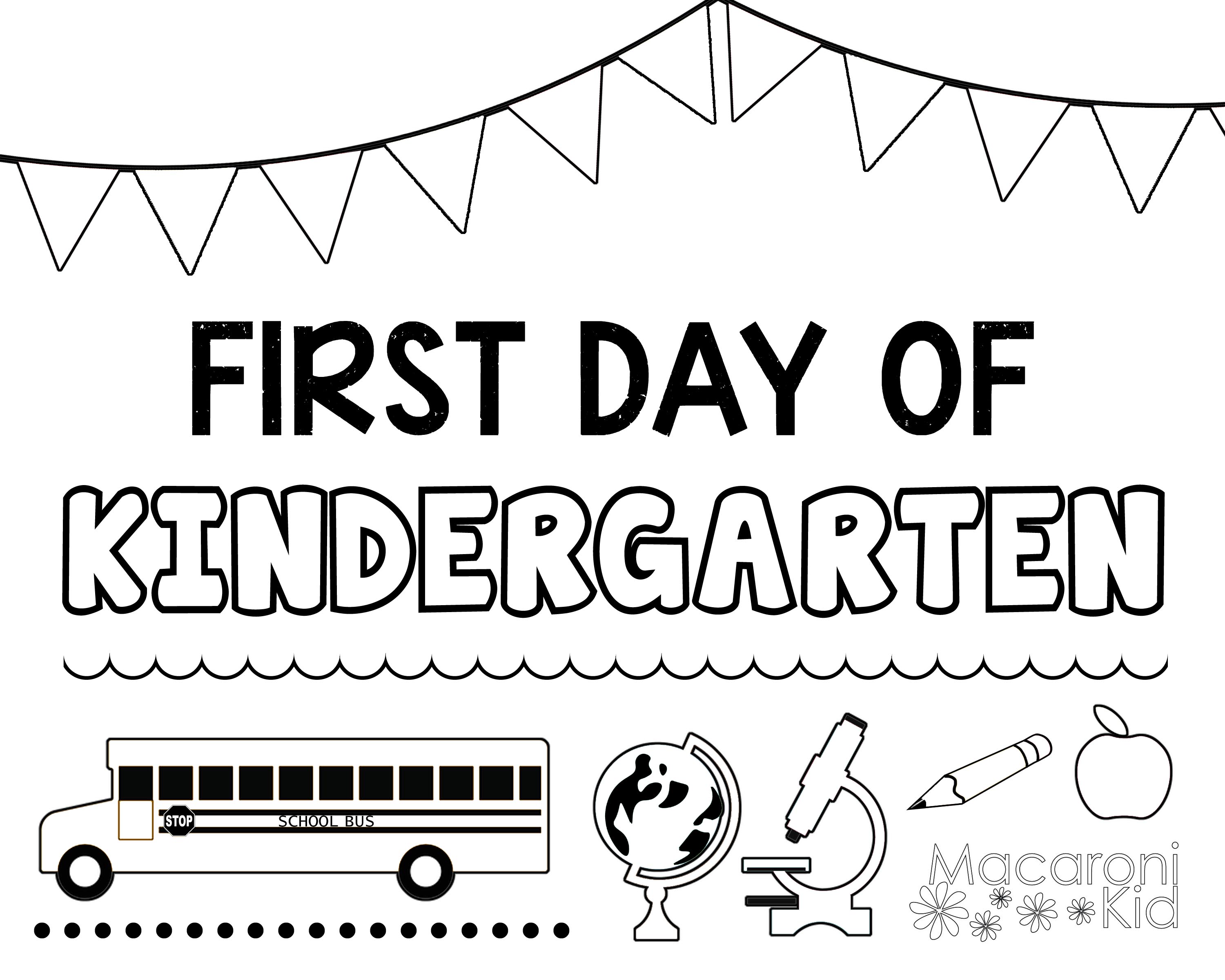 first day of school coloring pages for kindergarten