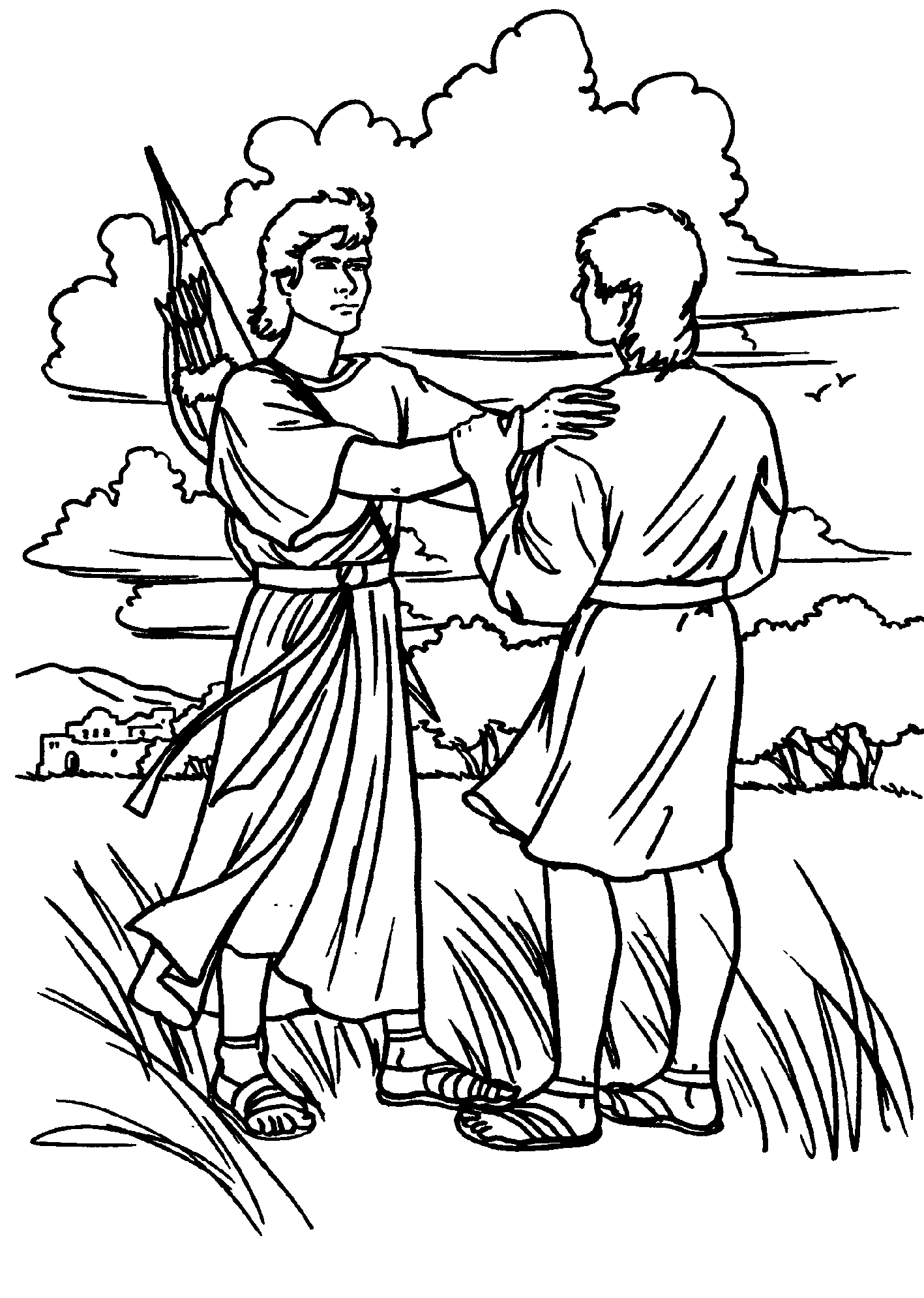 david and jonathan friendship coloring pages