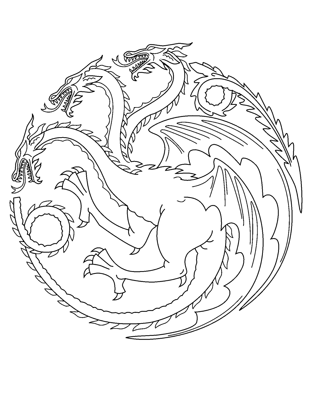 game of thrones dragon coloring pages