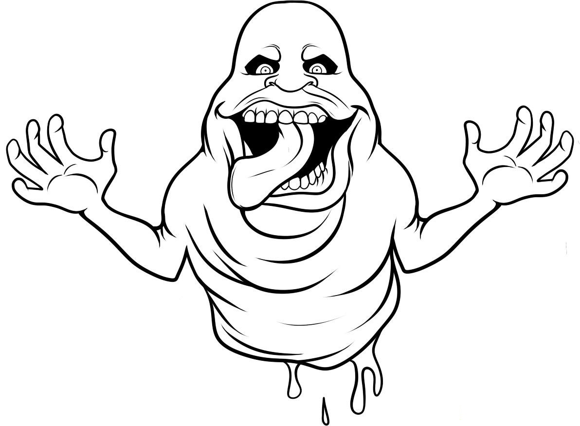 ghostbusters slimer coloring pages