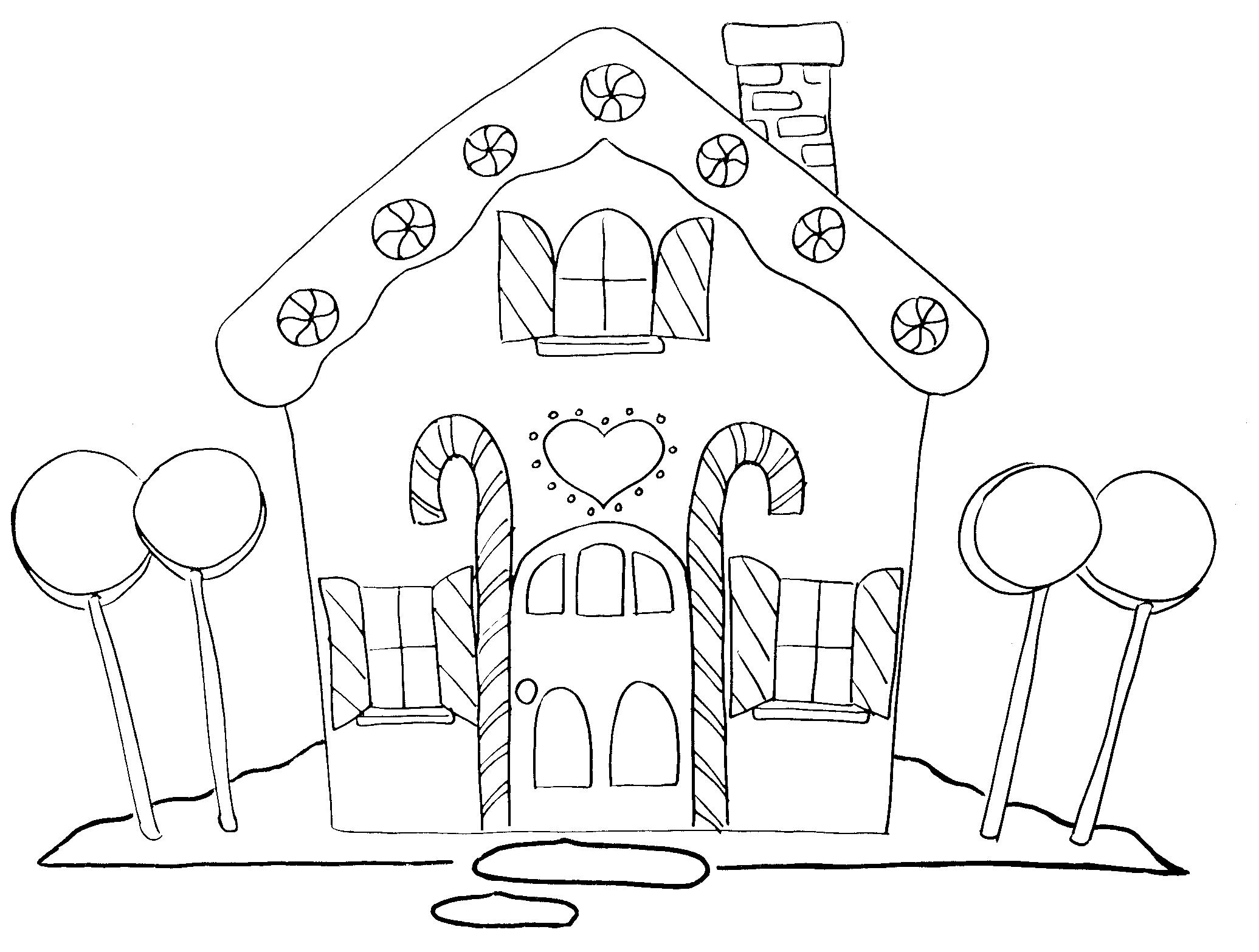 blank gingerbread house coloring pages