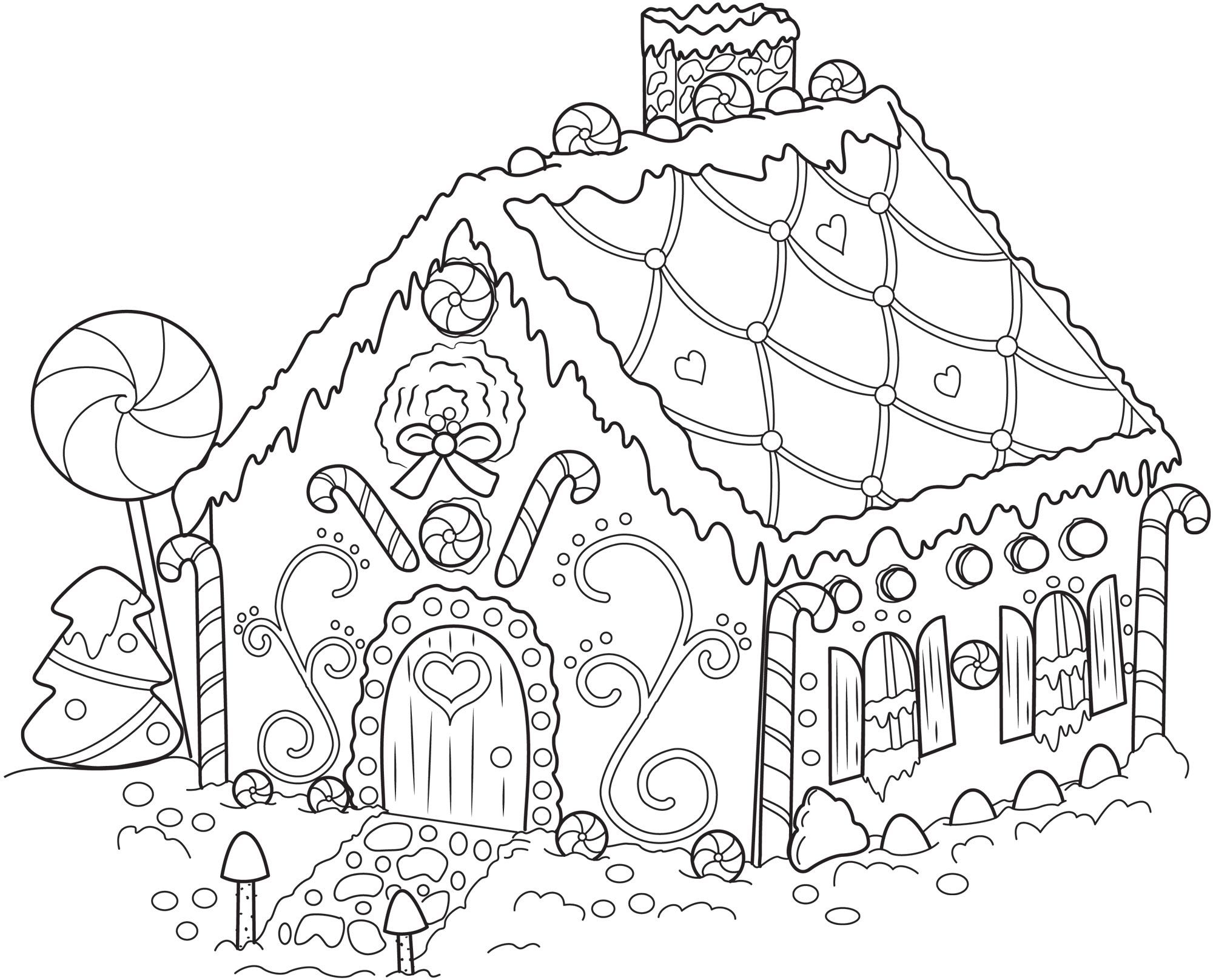 coloring pages of gingerbread house