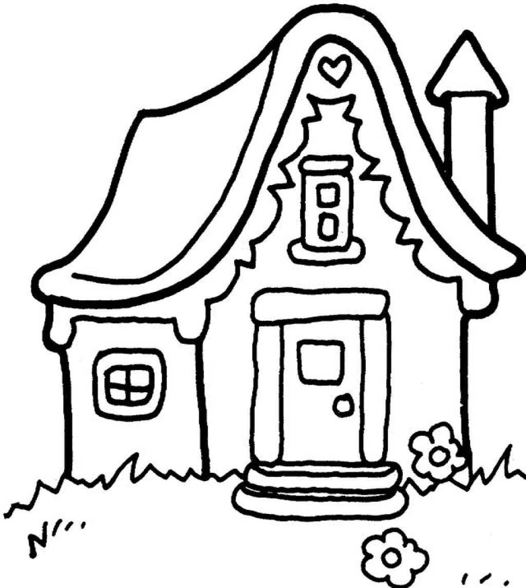 free gingerbread house coloring pages