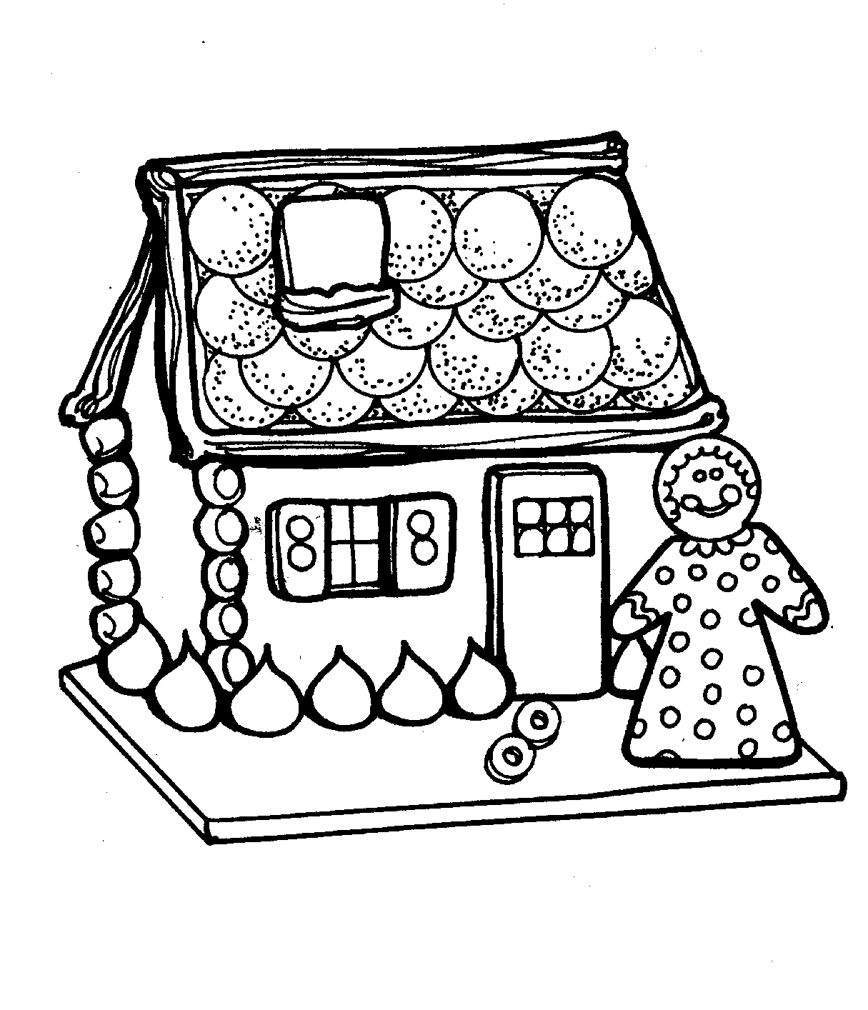 gingerbread house christmas coloring pages