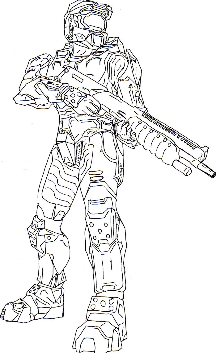 halo master chief coloring pages