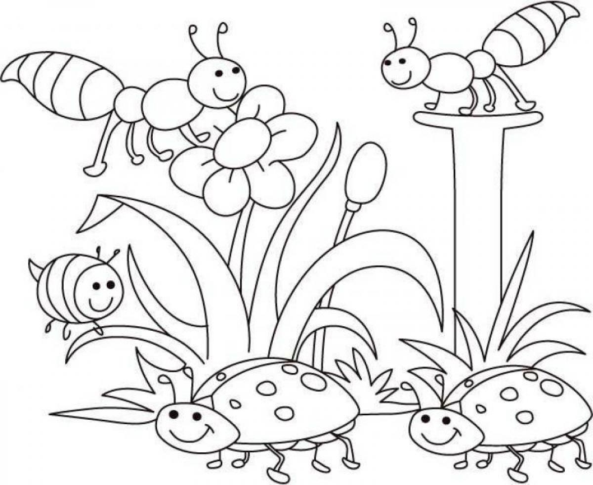 free preschool insect coloring pages