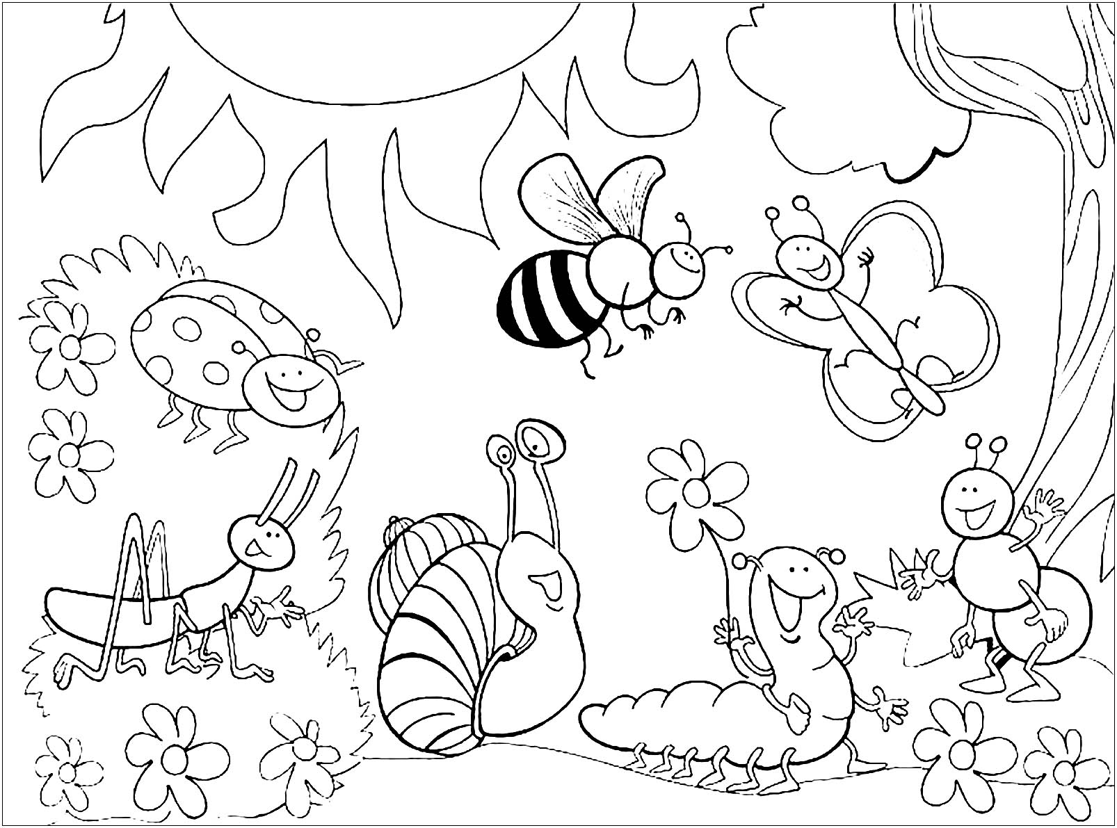 insect and bugs coloring pages