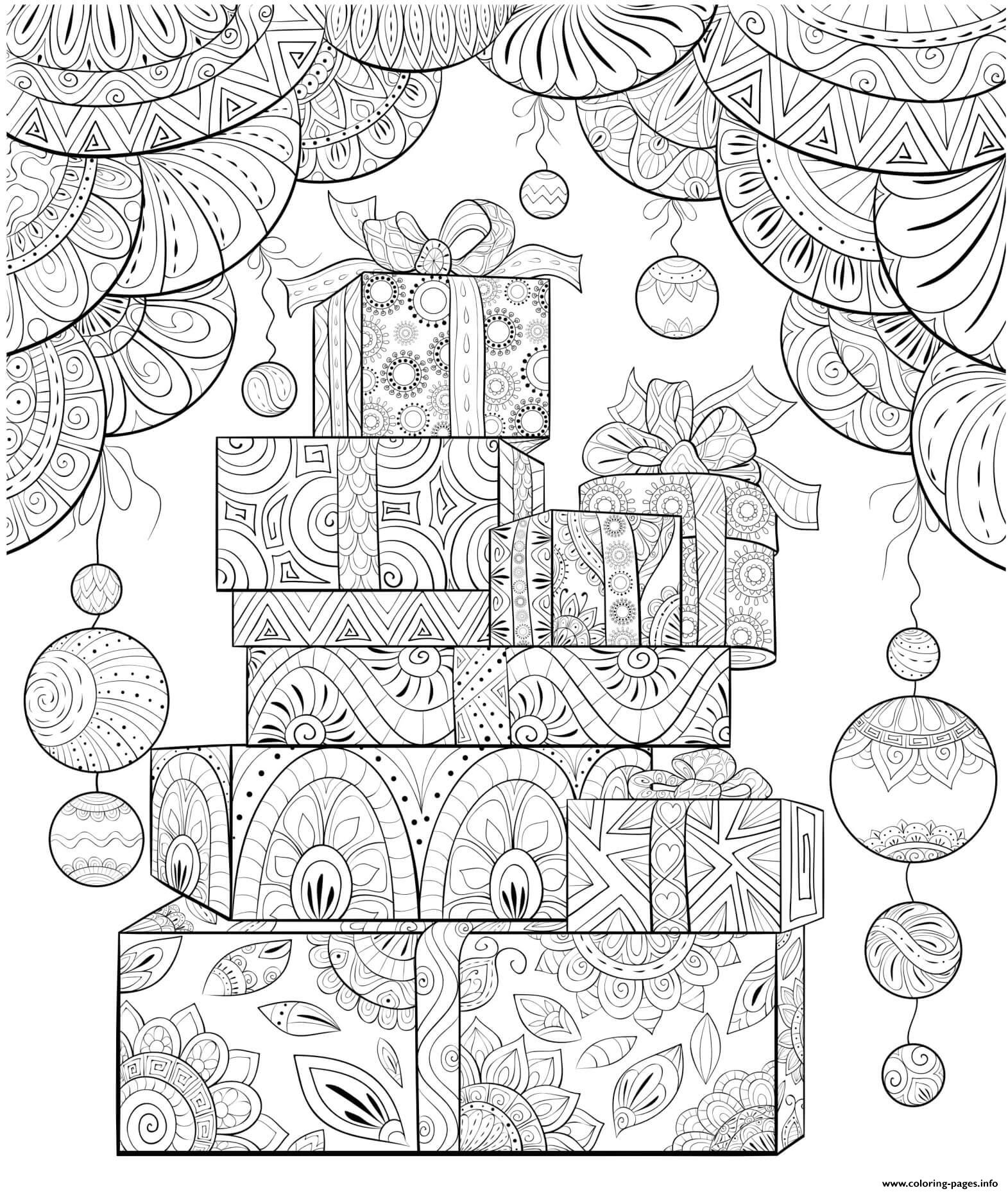 intricate christmas coloring pages