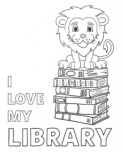 library lion coloring pages
