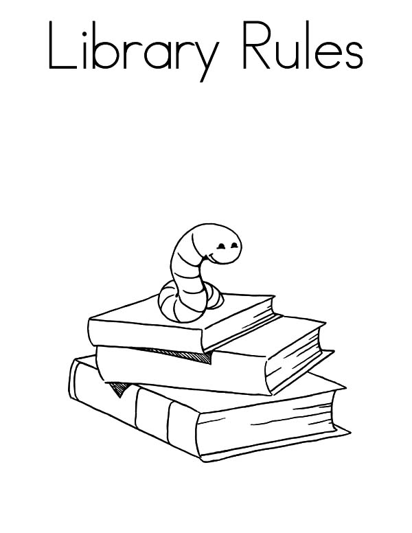 library themed coloring pages