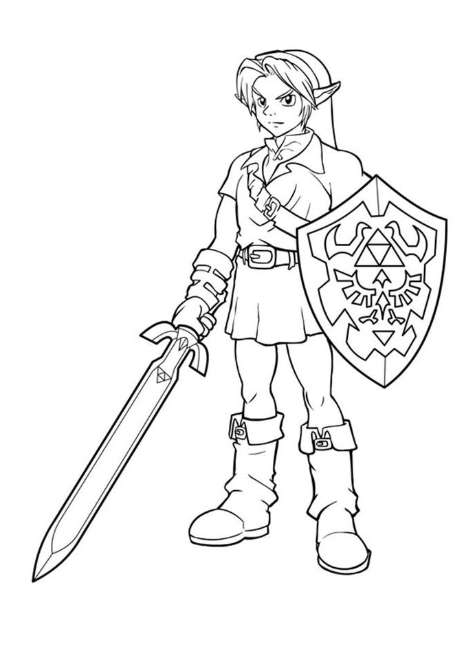 legend of zelda breath of the wild link coloring pages