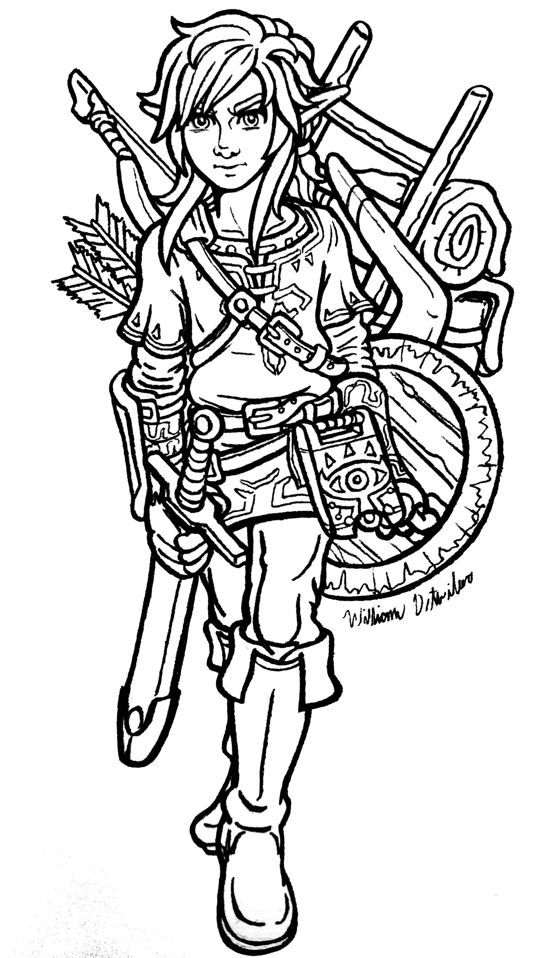 link breath of the wild coloring pages