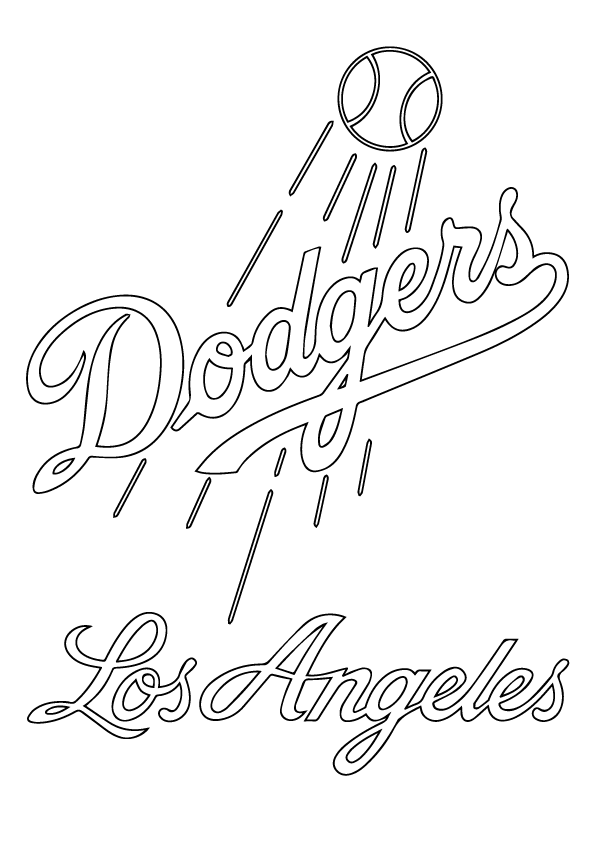 printable los angeles dodgers coloring pages