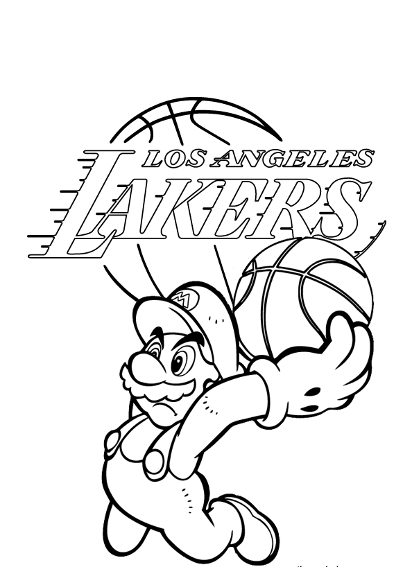 printable los angeles lakers coloring pages