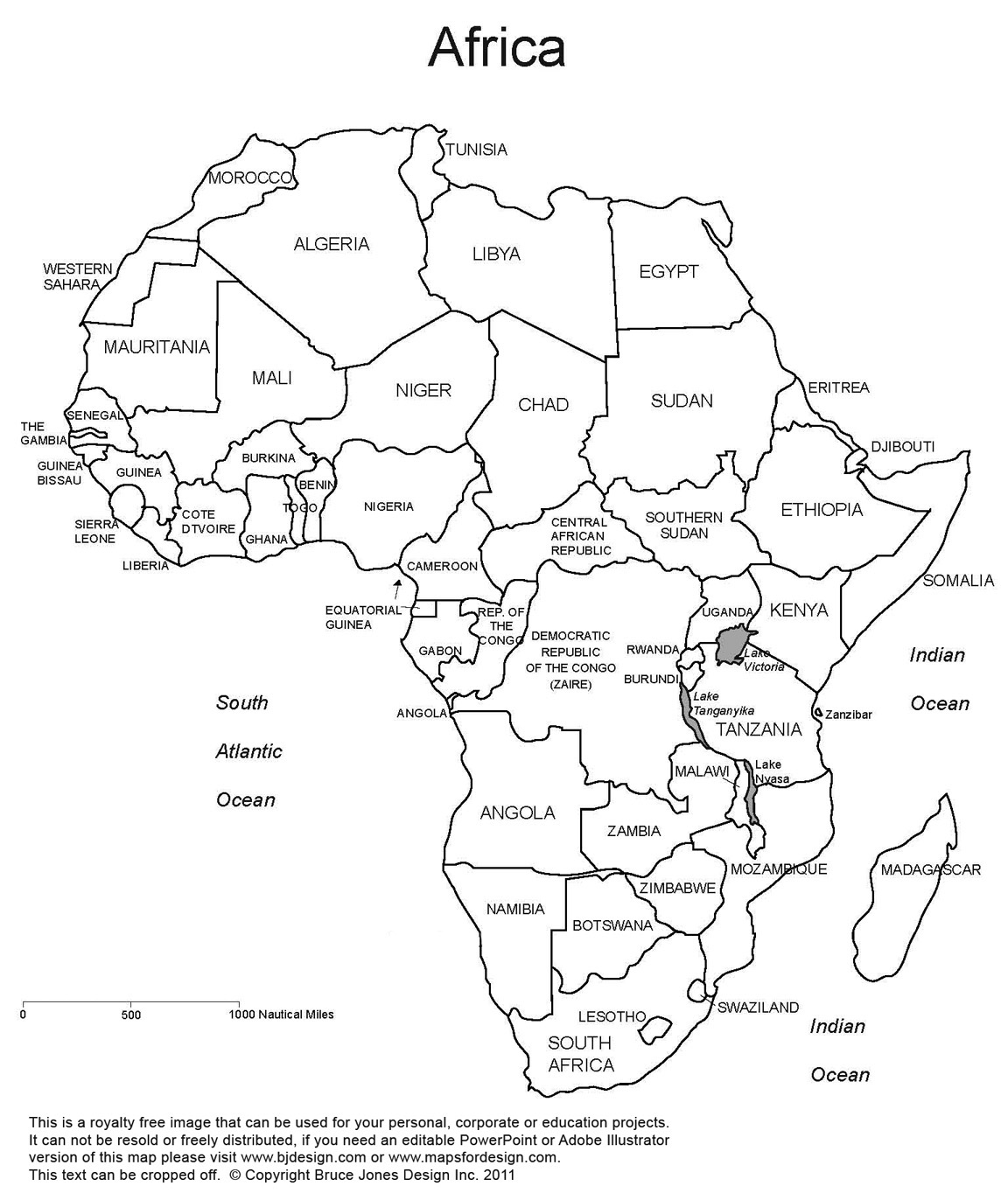 africa map coloring pages