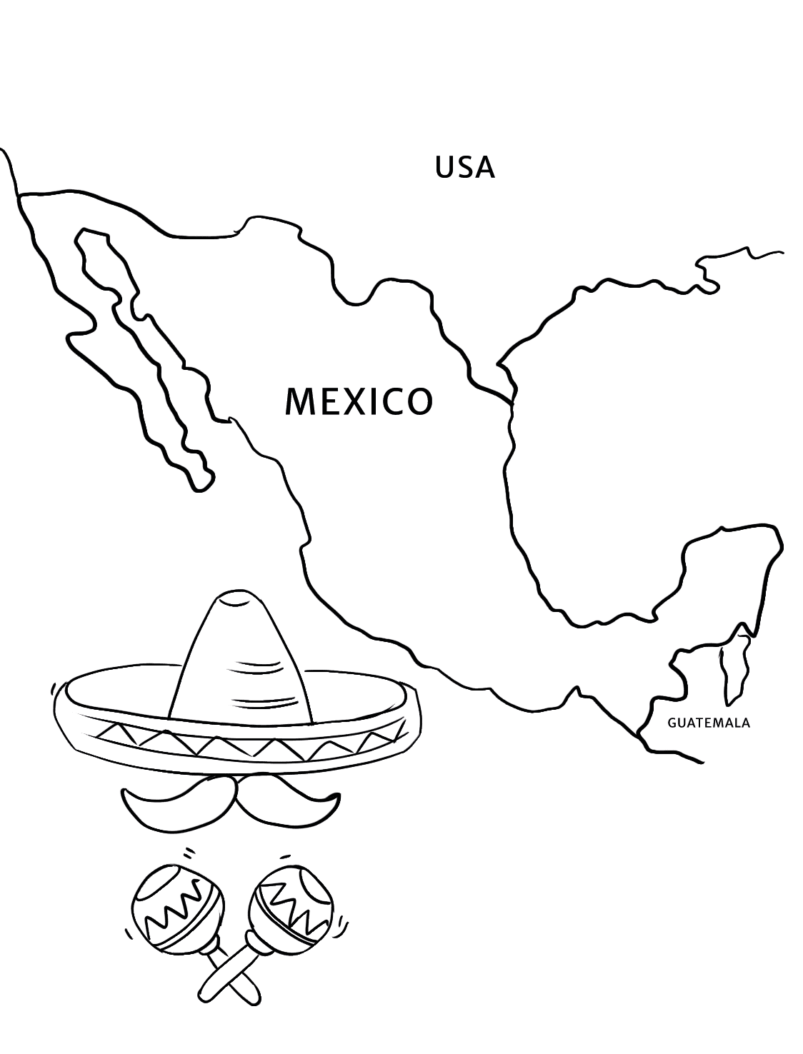 map of mexico coloring pages
