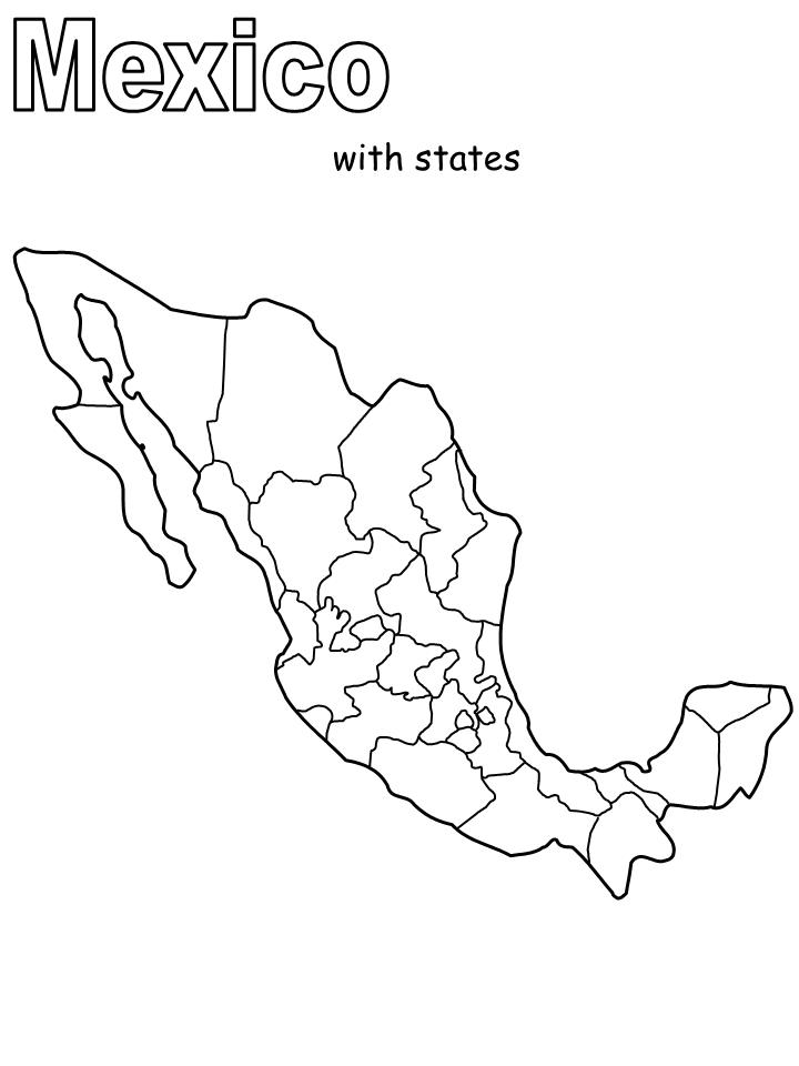mexico map coloring pages