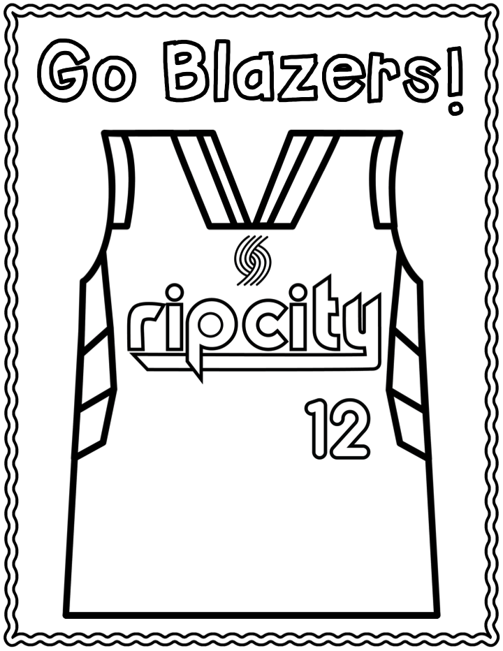 printable portland trail blazers coloring pages