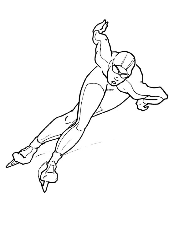 printable speed skating coloring pages