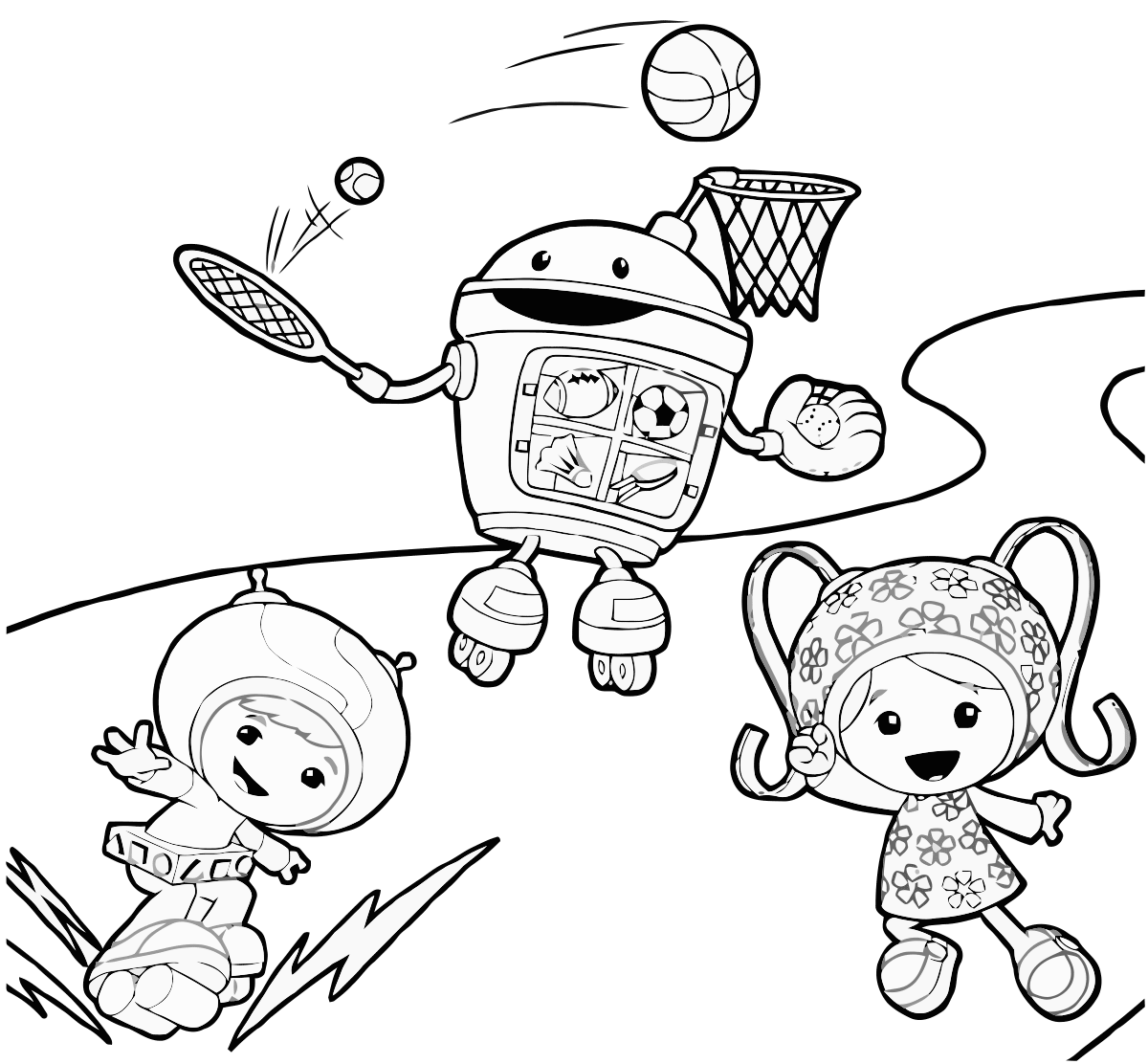 printable team umizoomi coloring pages