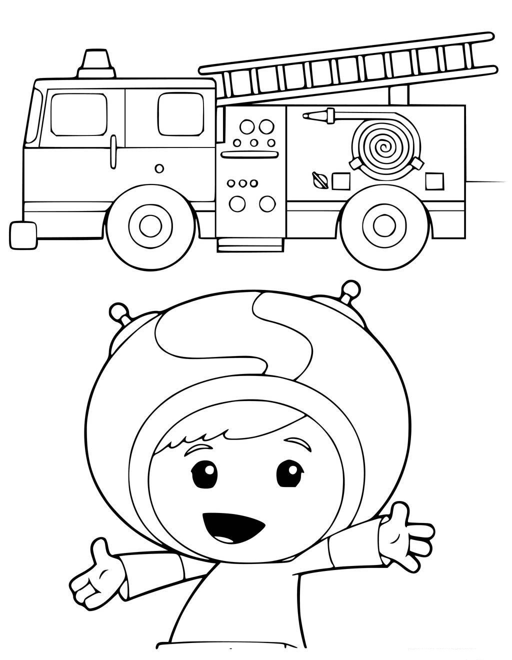 team umizoomi dump truck free coloring pages