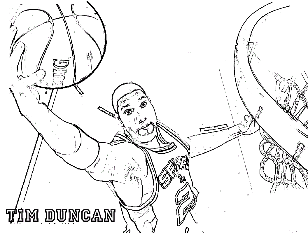 printable tim duncan coloring pages