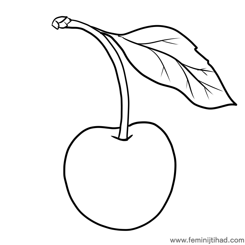 printable cherry coloring page
