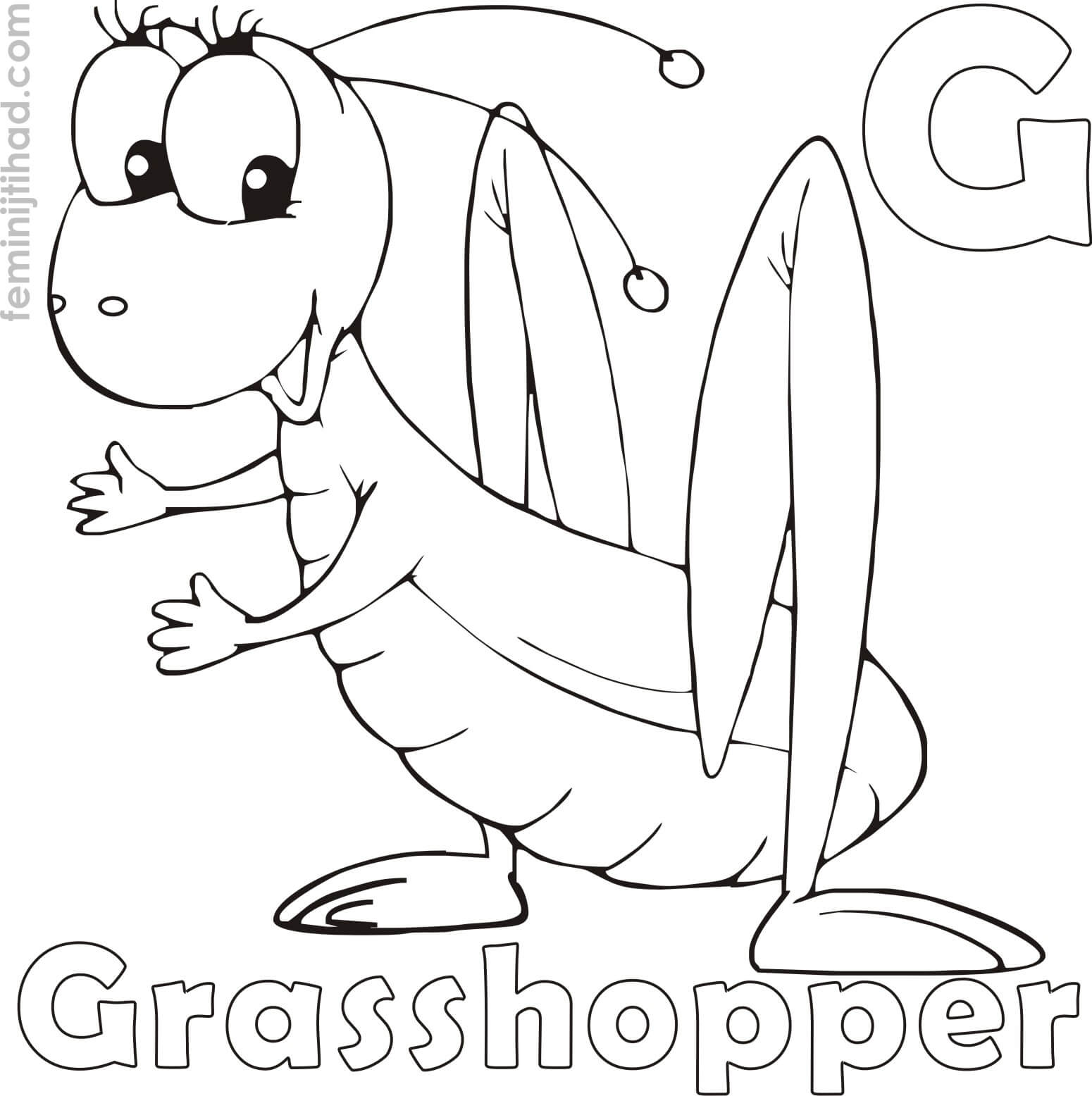 printable grasshopper coloring page