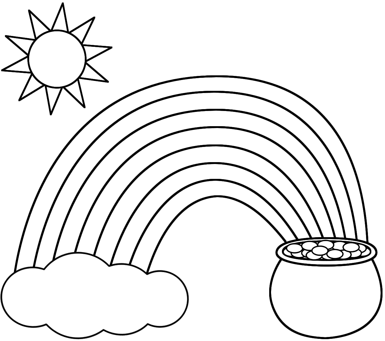 rainbow coloring book page