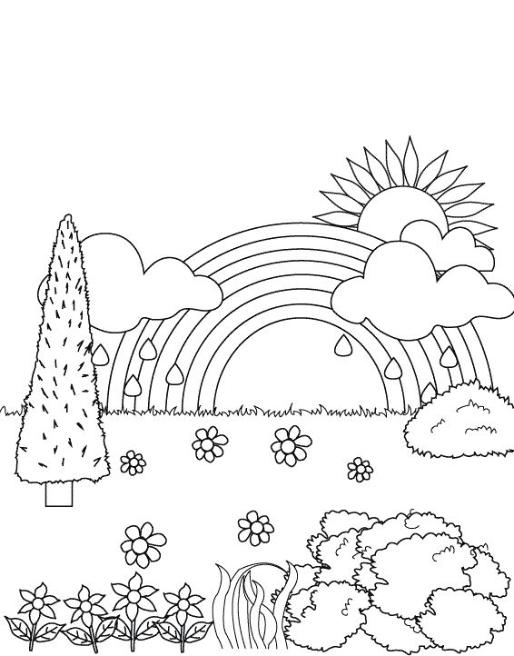 rainbow coloring page printable