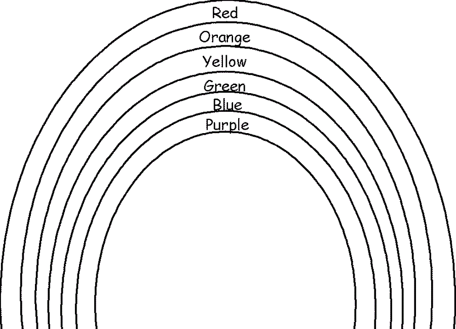 rainbow coloring page template