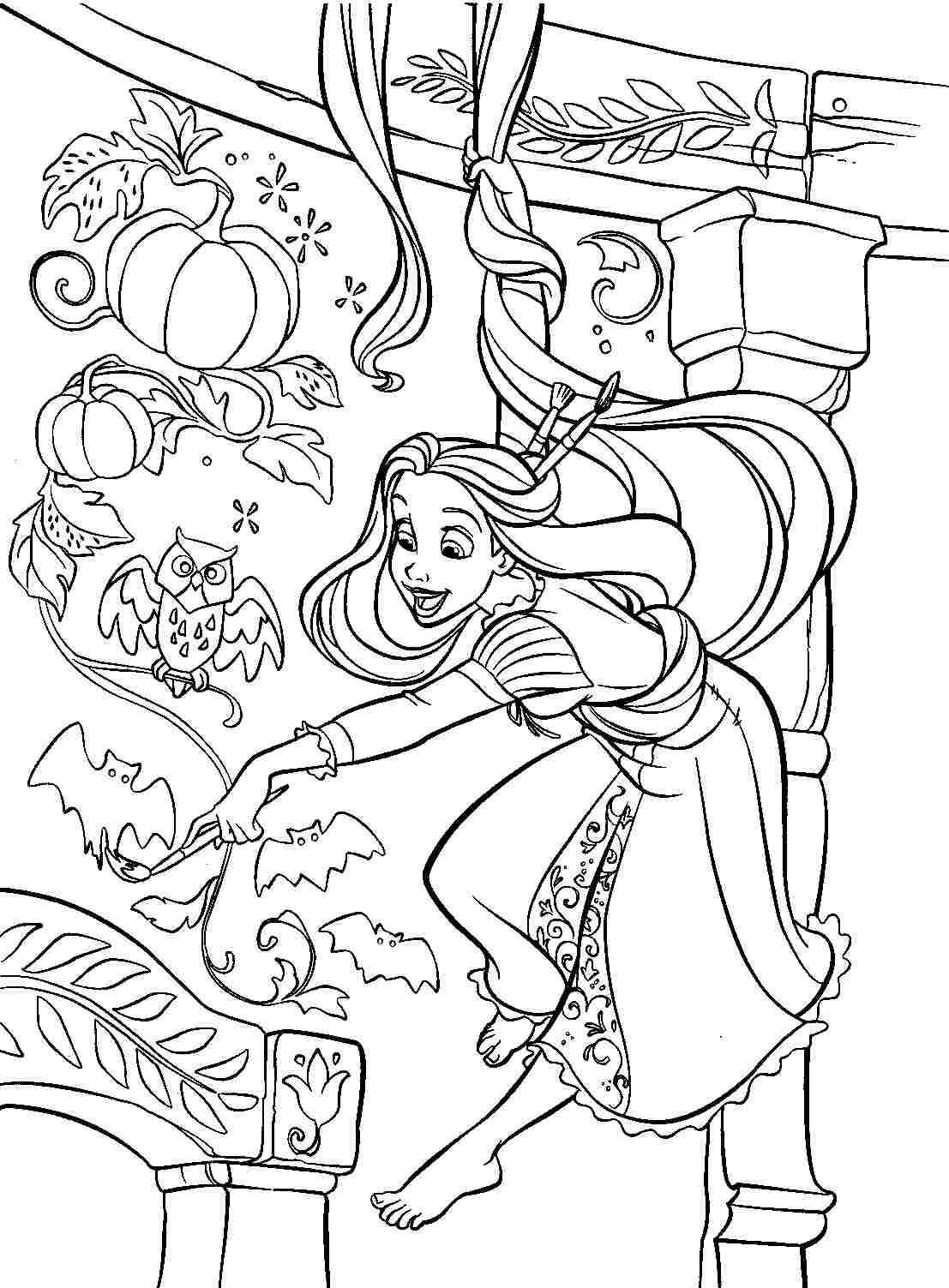 rapunzel coloring pages for kids
