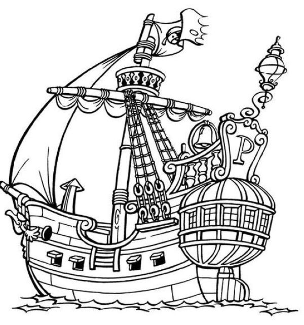 real pirate ships coloring page