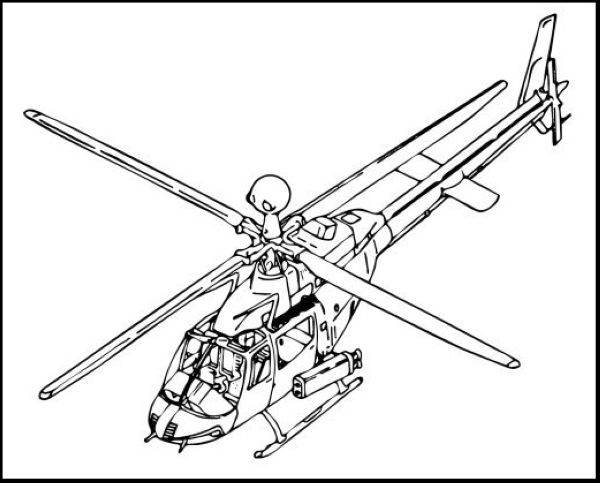 realistic helicopter coloring page design