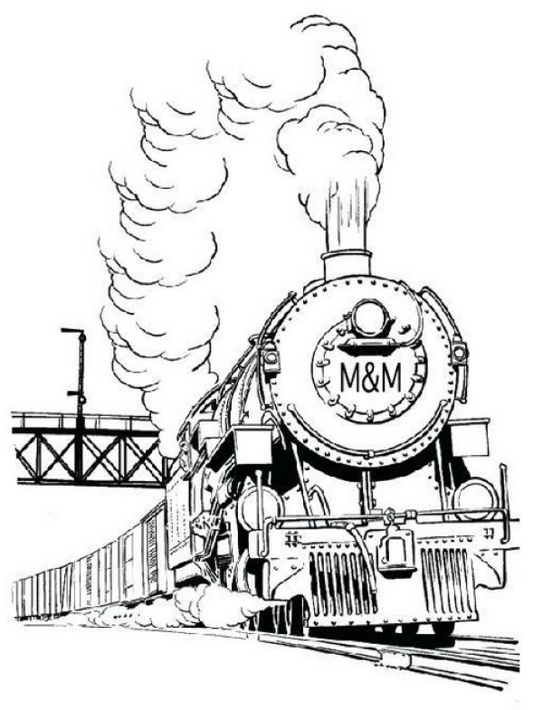 realistic steam train coloring picture